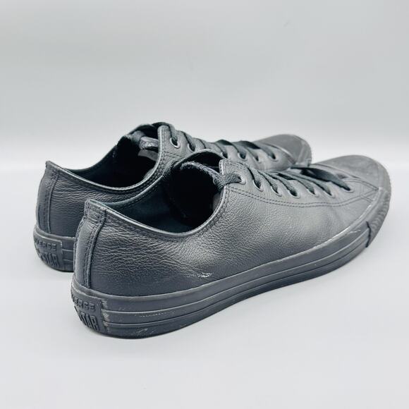 Converse Shoes Mens 13 Black Leather Chuck Taylor All Star Low Top Sneakers - Picture 7 of 10